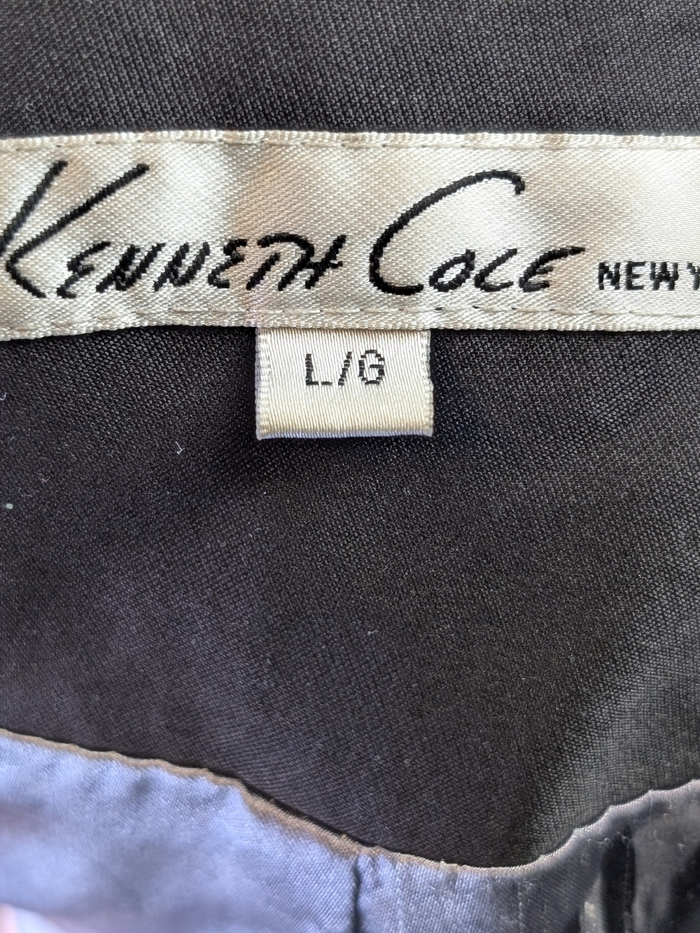 Kenneth Cole New York Black Tailored Classic Trench Coat Floral Lined | Size L - Picture 9 of 11